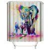 Rideau de douche moisissure imperméable imprimé éléphant en 3D - multicolor D W71 X L71 INCH