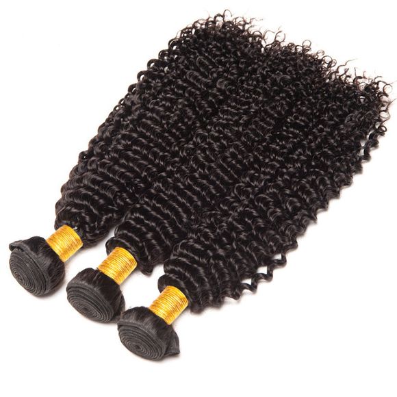 Cheveux péruviens tisse une extension de cheveux humains de faisceaux de cheveux bouclés péruviens - Noir Naturel 10INCH X 10INCH X 10INCH