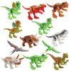 Dinosaur Building Blocks Figures Toys Collections de modèles de dinosaures pour enfant 12 PCS - multicolor A 12CM