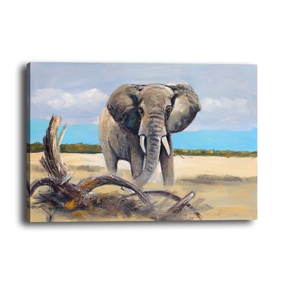 Simulation peinture à l'huile des animaux éléphant hôtel salon porche fond imprimer - multicolor 30CMX40CM