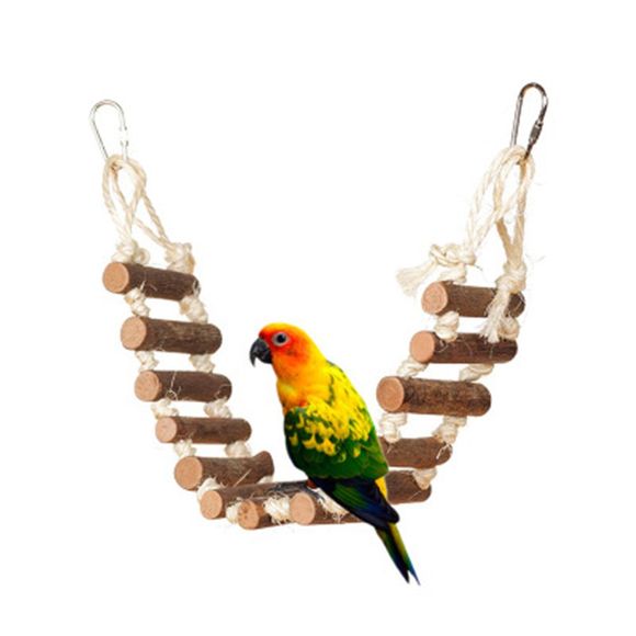 Jouet à oiseaux avec échelle de corde Naturals - multicolor A 