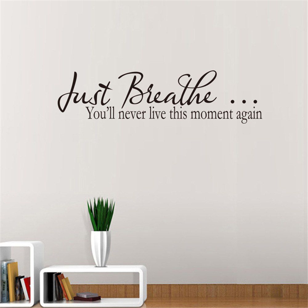 [17% OFF] 2021 Just Breathe Art Vinyl Mural Home Room Decor Wall