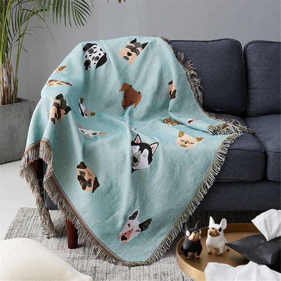 Lovely Dogs Pattern Blanket housse décorative pour canapé Couverture antistatique à broder - multicolor A 160*260CM