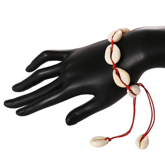 Bracelet simple coquille tricotée à la main - Rouge 1PC