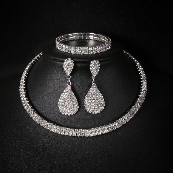 Bracelet personnalisé avec diamants et strass - Argent 1 SET