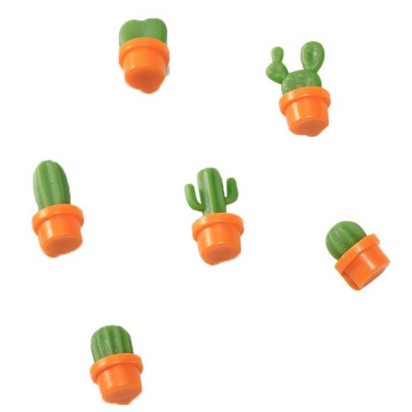 Magnette Aimants pour Réfrigérateur 6pcs de Cactus de Plantes Succulentes Mignonnes - Orange 
