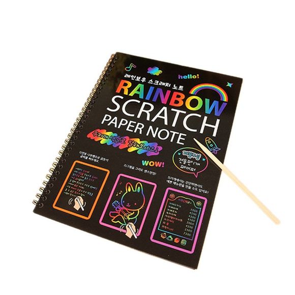Jouet éducatif pour enfants Rainbow Scratch DIY - multicolor 