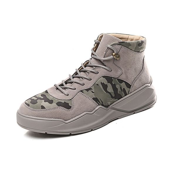 Chaussures de sport décontractées camouflage pour hommes - Gris Clair EU 44