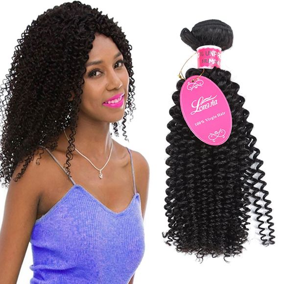 Longjia Hair 1B Couleur Naturelle Deep Curly Indian Virgin Cheveux Humains 3 Bundles - Noir Naturel 三件套20英寸