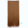 Perruque synthétique brune avec cinq extensions de cheveux raides - 001 