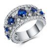 Bague en zircon bleu avec des bijoux fantaisie et de luxe pour femme - Argent US 10