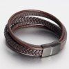 Bracelet cool bracelet hommes bracelet en cuir ceinture d'ancre de bateau bracelet Bracele - Brun 18.5CM