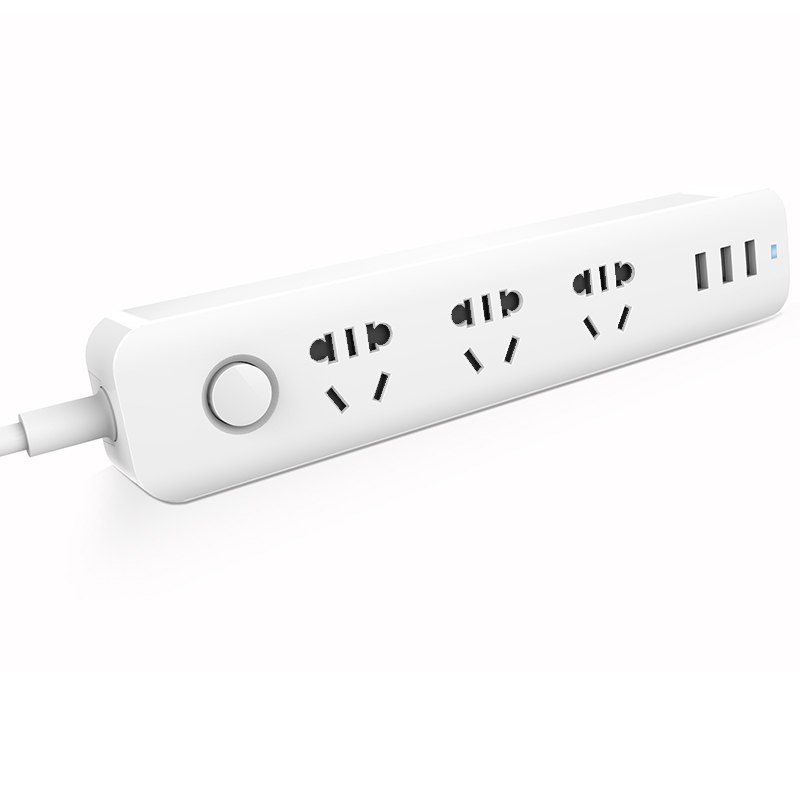 

3 USB Charging Hub Mini Power Strip with 3 Sockets Standard Plug, White