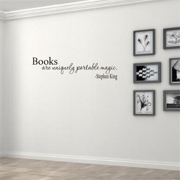 Les livres sont uniquement portatifs Magic Art Vinyle Mural Home Room Decor Wall Sticker - Noir 15.5*56CM