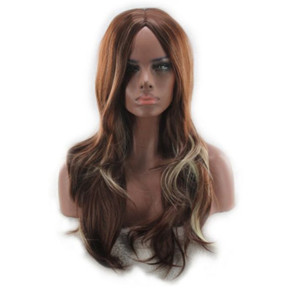 Perruque Femme Longue Cheveux Bouclés Grande Vague dans La Perruque Longue Fibre - Brun 28 X 17 X 5CM