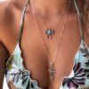 Nouveau multicouche plage coco arbre collier en or femmes oiseau charme boho bijoux - Argent 1PC