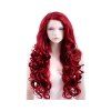 Mesdames mode perruque cheveux vif violacé côté rouge cheveux bouclés grandes vagues Anime - Rouge Vineux 
