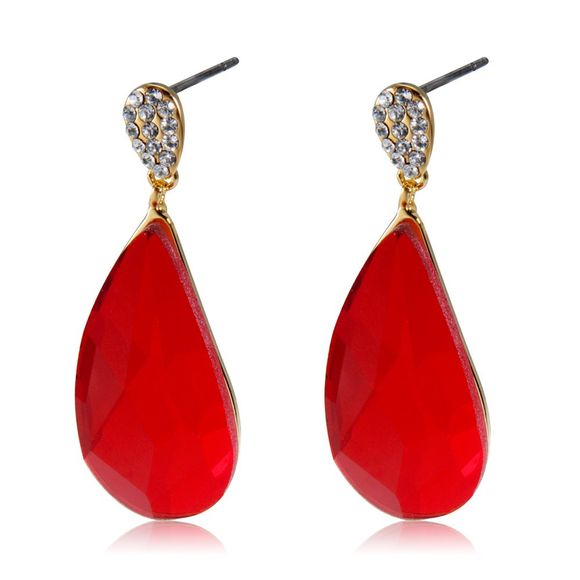 Boucles d'oreilles en cristal rouge plaqué or et zircon - Rouge Rubis 