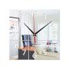 Décoration de maison d'horloge murale de miroir acrylique carré simple bricolage - Argent 50*50CM