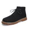 Chaussettes pour hommes, chaussures mode, chaussures montantes en cuir avec bottines de style britannique - Noir EU 41