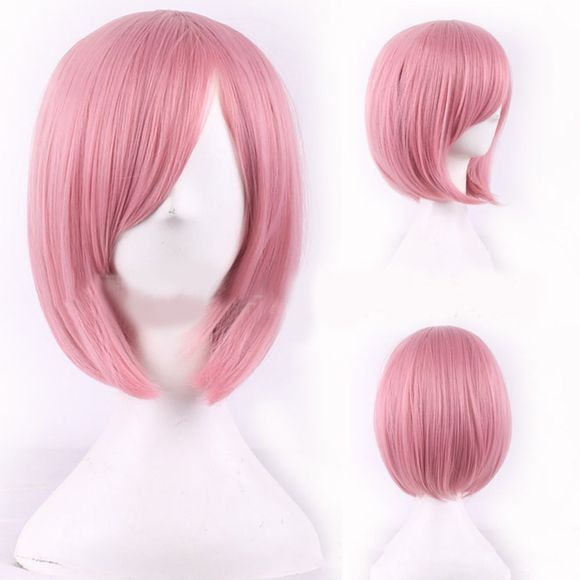 Anime Cos couleur perruque courte perruque de cheveux raides Cosplay perruque Anime - Rose 