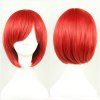 Anime Cos couleur perruque courte perruque de cheveux raides Cosplay perruque Anime - Rouge 