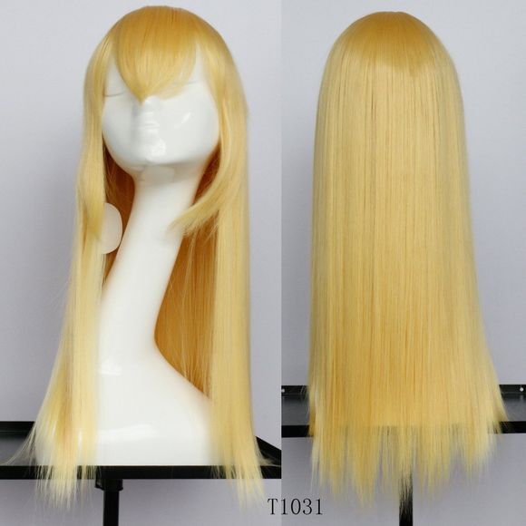 Perruque Synthétique Kaki Long Cheveux Raides avec Cheveux 60CM - 001 