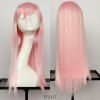 Perruque Synthétique Rose Cosplay Cheveux Longs Raides Rose Clair 60CM - 001 