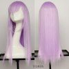 Perruque synthétique 60CM pour cheveux longs raides violet clair - 001 