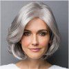 Perruque européenne et américaine de femmes perruque courte gris argenté cheveux bouclés - Gris argenté 28 X 17 X 5CM