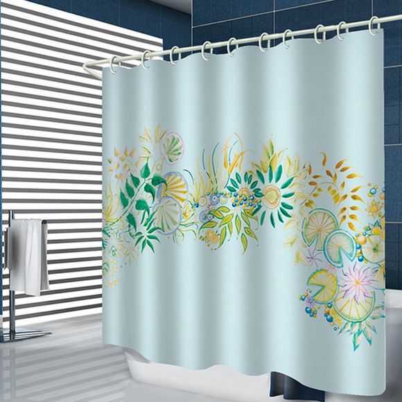 Diverses fleurs de rideau de douche imperméable de polyester d'impression numérique 3D - multicolor B W71 X L71 INCH