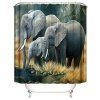 Rideau de douche imperméable à l'impression numérique 3D Elephant - multicolor D W71 X L71 INCH