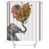 Rideau de douche d'éléphant rideau de douche de moule d'impression numérique 3D - multicolor A W71 X L71 INCH