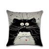 Taie d'oreiller dessin animé chat câlin linge de maison - multicolor D 45*45CM