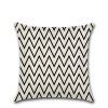 Taie d'oreiller câlin en lin ondulé géométrique noir et blanc - multicolor A 45*45CM