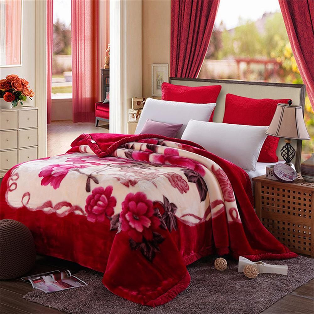 [17 OFF] 2021 Raschel Thickened Blanket Winter Blanket In Multicolor C