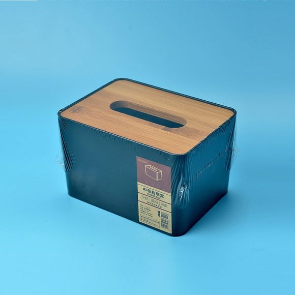 Boîte à mouchoirs en bois de bureau Boîte à mouchoirs en papier de haute qualité pour le salon - Noir 