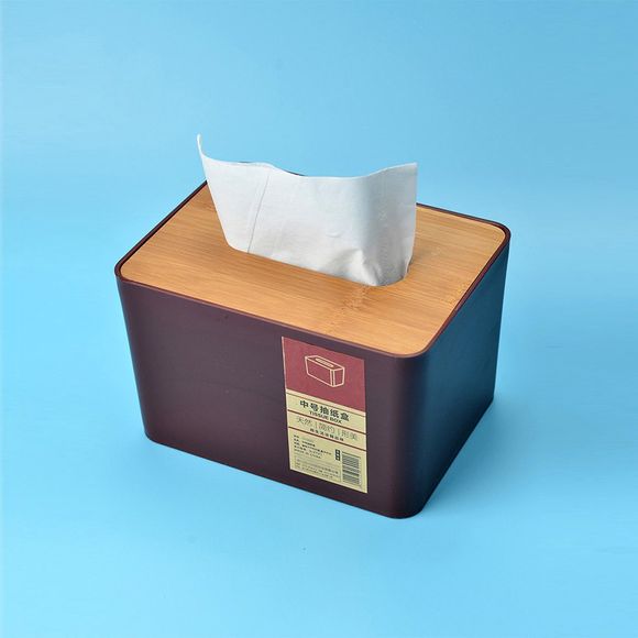 Boîte à mouchoirs en bois de bureau Boîte à mouchoirs en papier de haute qualité pour le salon - Rouge Vineux 