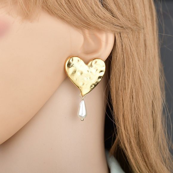 Boucles d'oreilles créatives exagérées créatives romantiques en forme de coeur - Or 1 PAIR