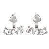 Simple Lady Baitao Brillant Nail Ear Love - Argent 