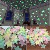 Bâtons de mur de star de nuit de 100PCS aux décorations de chambres d'enfants et de salon - multicolor 
