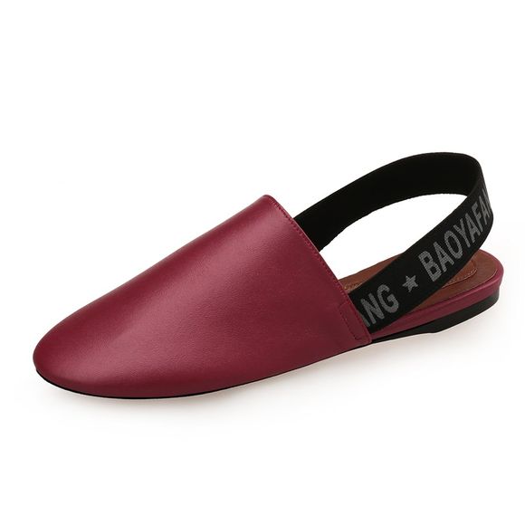 Chaussures plates simples à tête ronde - Rouge Vineux EU 37