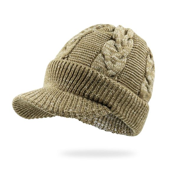 Bonnet à capuchon en laine épaissie hiver pour hommes + tour de tête code 56-60cm - Kaki 
