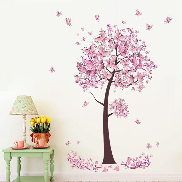 Sticker mural arbre papillon unique - multicolor 60X45CM