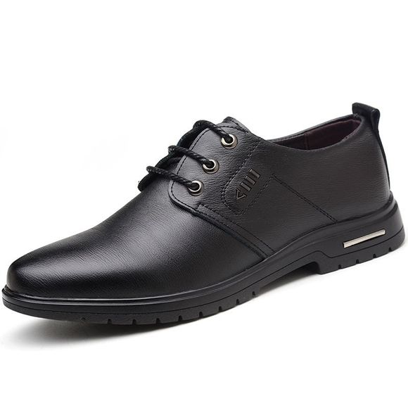 Chaussures de loisirs pour hommes en cuir - Noir EU 38