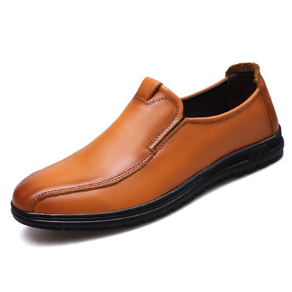 Nouveau chaussures en cuir décontractées pour hommes - Jaune d'Abeille EU 42