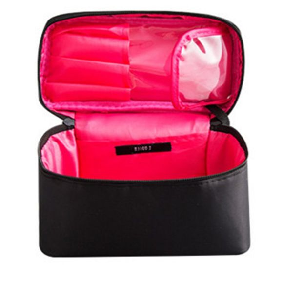 Sac cosmétique portatif en nylon de grande capacité - Rouge Rose REGULAR