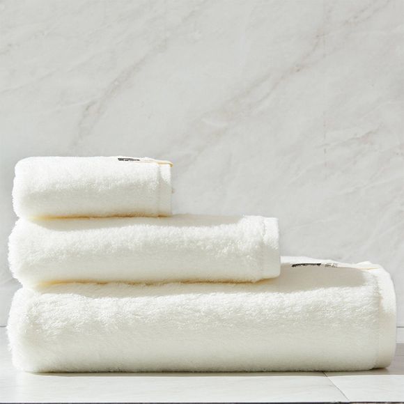 NIUFEISI Trois jeux de serviettes en coton et serviettes de bain - Blanc de Crème PACK OF 3
