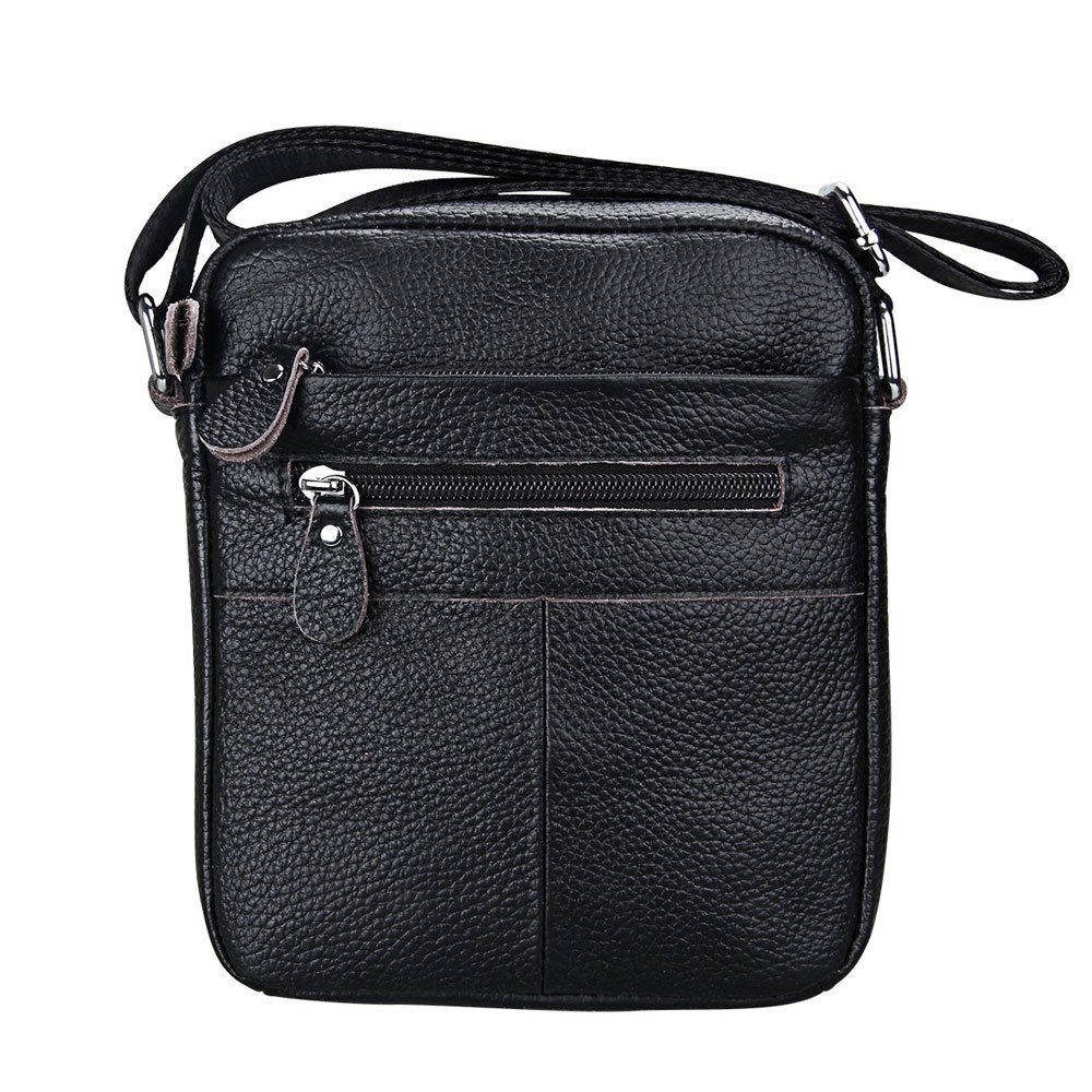 [17% OFF] 2020 Men's Leather One Shoulder Recreational Bag In BLACK ...