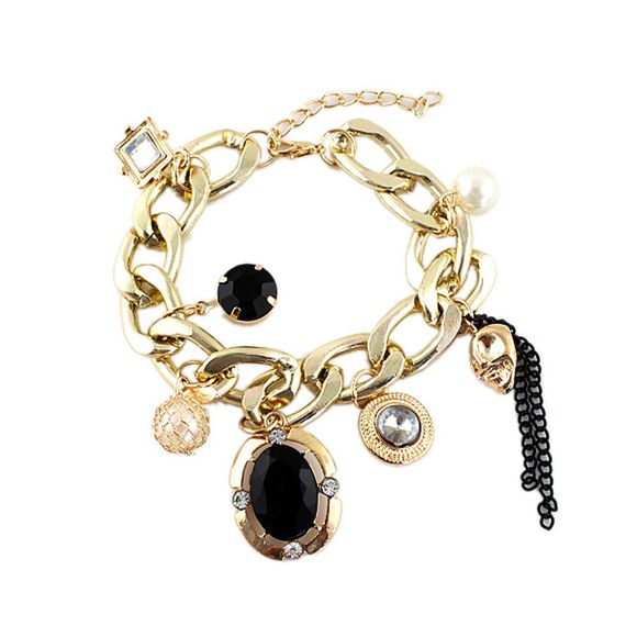 Bracelet avec pendentif en or et pierres précieuses - Or 